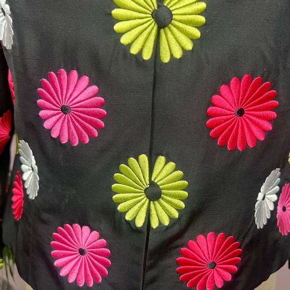 Vintage Maggie London Floral Jacket 100% silk - Picture 4 of 6